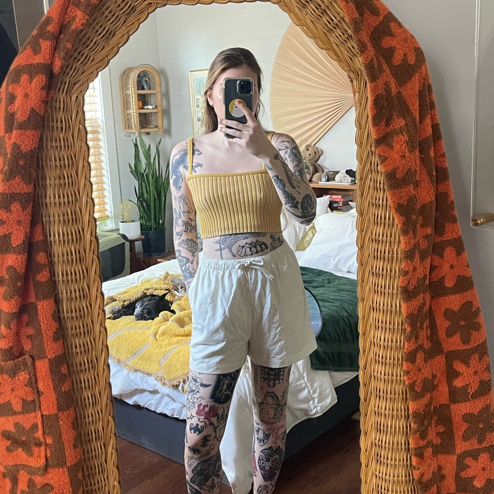 Na Nin Samantha raw silk drawstring shorts